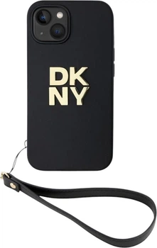 Etui na smartfon Apple iPhone 13 DKNY PU Leather Stack Logo Wrist Strap Black (57983120266)