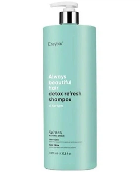 Шампунь детокс глубокого очищения для всех типов волос Erayba E ABH Detox Refresh с алоэ вера и зелёным чаем без сульфатов 1000 мл