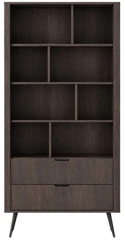 Книжный шкаф Frisco Верис 2Ш 882х380х1938 мм Дуб Дунин/Черный (23806-MEB3181)