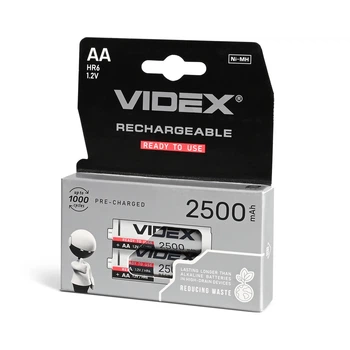 Акумулятори Videx HR6/AA 2500mAh double blister/2шт VIDEX (23341-000)
