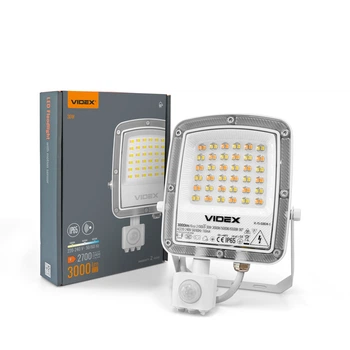 LED прожектор VIDEX F5 30W 3000-5000-6500K з датчиком руху 230V White (VL-F5-030CW-S) VIDEX (29261-000)