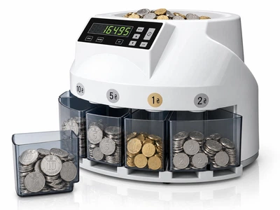 Счетчик Монет Safescan 1250 Сортировщик Денег с Режимами COUNT, ADD, BATCH и Печатью Отчетов