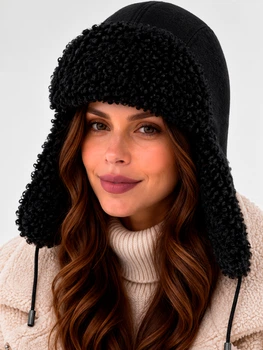 Шапка женская VILSS Inverno Fiore Italy Ram VLU-2503-FI48-17 56-59 Зебра Люрекс/Черный