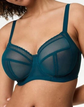 Бюстгальтер Marks & Spencer для великих грудей на кісточках без поролону темний зелений 36G 80H (4648)