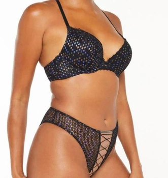 Бюстгальтер Savage X Fenty Disco Push Up Plunge Черный 38DD 85E (FENTY2149953)