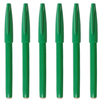 Маркери Pentel S520 Green з тонкими лініями, ручки для малювання коміксів та малюнків від руки, інструменти для дизайну та композиції, стильні ручки для нотаток, набір з 6 штук