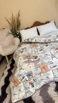 Ковдра зимова на овчині 145×210 см, полуторна, тепла, 100% бавовна