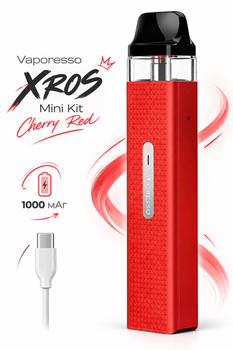 Pod-система Vaporesso XROS Mini Kit Cherry Red под система 9,8 см вапорессо иксор мини кит 1000 мАч электронная сигарета на0,8Ω,
