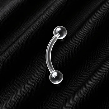 Сережка мікробанан для пірсингу Asteel Прозора накрутка 3 мм біопласт 8 мм