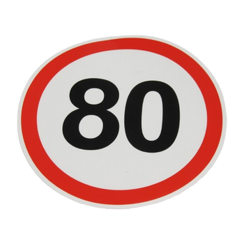 Знак наклейка обмеження швидкості "80" кругла d 130 мм ПАКПРИНТ (39769)