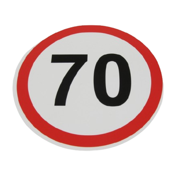 Знак наклейка обмеження швидкості "70" кругла d 130 мм ПАКПРИНТ (39768)