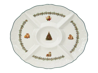 Блюдо для закусок фарфоровое новогоднее Lefard Santa's Gift 32 см 1989-008