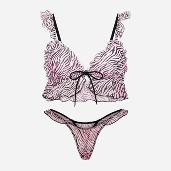 Комплект жіночої білизни (бюстгальтер + трусики-стрінги) Victoria's Secret 930157092 XS Рожевий (1161104240)