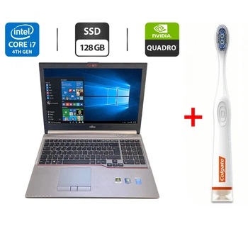 Мобильная рабочая станция Б-класс Fujitsu Celsius H730 / 15.6" (1920x1080) TN / Intel Core i7-4810MQ (4 (8) ядра по 2.8 - 3.8 GHz) / 16 GB DDR3 / 128 GB SSD / nVidia Quadro K2100M, 2 GB GDDR5, 128-bit / WebCam б/у + Подарок Умная зубная щетка Colgate