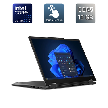 Ноутбук-трансформер Lenovo Thinkpad X13 Gen 5 / 13.3" (1920x1080) IPS Touch / Intel Core Ulta 7 155U (12 (14) ядер по 1.2 - 4.8 GHz) / 16 GB DDR5 / 512 GB SSD / Intel Graphics / WebCam б/у