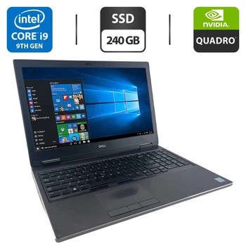 Мобильная рабочая станция Dell Precision 7540 / 15.6" (1920x1080) IPS / Intel Core i9-9980HK (8 (16) ядер по 2.4 - 5.0 GHz) / 16 GB DDR4 / 240 GB SSD / nVidia Quadro RTX 3000, 6 GB GDDR6, 192-bit / WebCam б/у