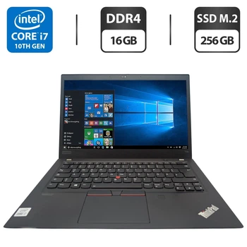Ноутбук Б-класс Lenovo ThinkPad T14s Gen 1 / 14" (1920x1080) IPS / Intel Core i7-10510U (4 (8) ядер по 1.8 - 4.9 GHz) / 16 GB DDR4 / 256 GB SSD M.2 / Intel UHD Graphics / WebCam б/у