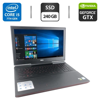 Игровой ноутбук Dell Inspiron 15 7000 / 15.6" (1920x1080) IPS / Intel Core i5-7300HQ (4 ядра по 2.5 - 3.5 GHz) / 16 GB DDR4 / 240 GB SSD / nVidia GeForce GTX 1050 Ti, 4 GB GDDR5, 128-bit / WebCam б/у