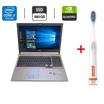 Мобильная рабочая станция Б-класс Fujitsu Celsius H730 / 15.6" (1920x1080) TN / Intel Core i7-4900MQ (4 (8) ядра по 2.8 - 3.8 GHz) / 16 GB DDR3 / 480 GB SSD / nVidia Quadro K2100M, 2 GB GDDR5, 128-bit / WebCam б/у + Подарок Умная зубная щетка Colgate