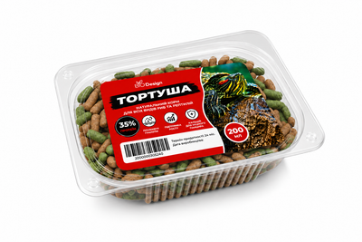 Сухий корм для черепах в гранулах BioDesign "Тортуша", 200 мл (006854)