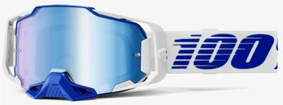 Маска мотокроссовая 100% Armega Blue Mirror Blue Lens синяя HiPER ULTRA HD быстрая замена линз