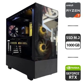 Ігровий ПК NZXT H510 Elite Tower / AMD Ryzen 7 7800X3D (8 (16) ядер по 4.2 - 5.0 GHz) / 32 GB DDR5 / 1000 GB SSD M.2 / nVidia GeForce RTX 5070, 12 GB GDDR7, 192-bit / 850W