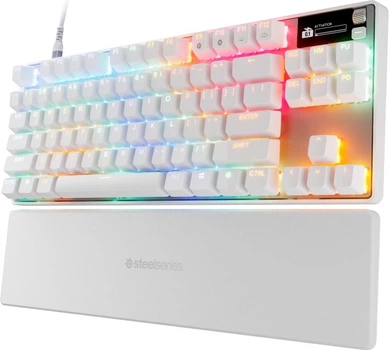 Клавіатура дротова SteelSeries Apex Pro TKL Gen 3 HyperMagnetic OmniPoint 3.0 OLED USB White (5707119060547)