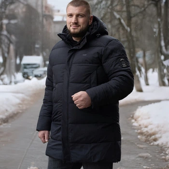 Зимова куртка чоловіча (батал) Freever UF 70806 чорна 64