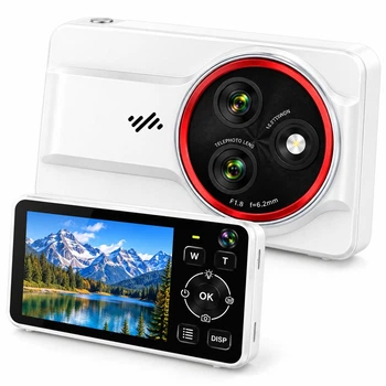 Цифрова камера без бренду CCD-X4 Білий 4K, 96 Мп, 16× оптичний зум, Wi-Fi, сенсорний екран 2,8"