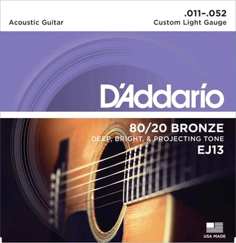 Струни для акустичних гітар D'Addario EJ13 80/20 Bronze Custom Light (19954961138)