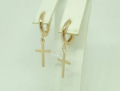 Золотые серьги Крестики. 470056