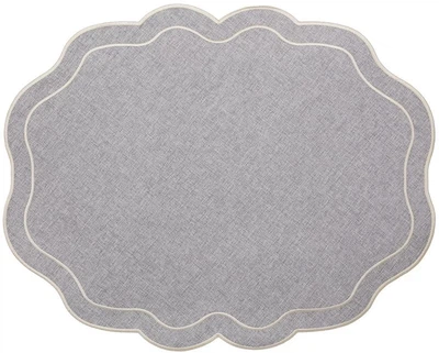 Салфетки-плейсмат тканевые Wave Linen BonaDi набор 6 шт 40x50 см серые