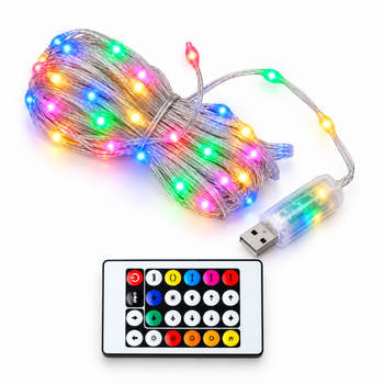 Гірлянда крапля LED 20 м RGBIC з пультом і Bluetooth / USB гірлянда з керуванням через телефон