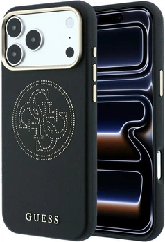 Чохол для смартфона Guess Perforated 4G Gold Logo MagSafe для Apple iPhone 18 Pro / Apple iPhone 17 Pro Black (3666339652821)