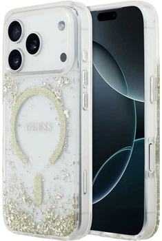Чохол для смартфона Guess Resin Bottom Glitter MagSafe для Apple iPhone 18 Pro / Apple iPhone 17 Pro Gold (3666339673574)