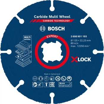 Tarcza tnąca Bosch X-LOCK Carbide 125 x 22.23 mm (4059952567471)