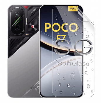 Бронепленка для Poco F7 на экран износоустойчивая полиуретановая SoftGlass