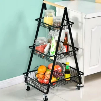 Трирівнева кошик-Тележка на коліщатках (Multi-function mobile cart 3-layer)