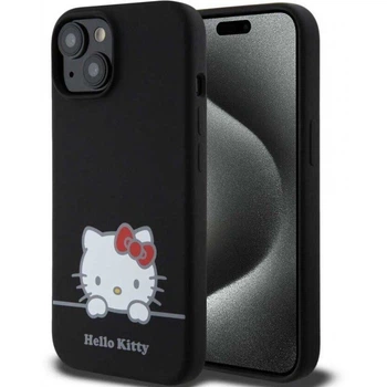 Чохол Hello Kitty Liquid Silicone для Apple iPhone 15 (HKHCP15SSKCDKK) Black