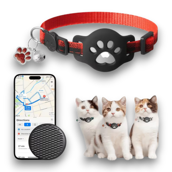 Світловідбиваючий нашийник для котів з трекером — альтернатива GPS Червоний Один ремінець (рандомний) для iOS