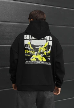 Чоловіча кофта стаф чорна оверсайз на флісі базова Staff bad oversize fleece L (405235)