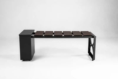 Лавка Moderna Plus зі скринею сталь Антрацит терасна дошка Венге (Lsk625TD)