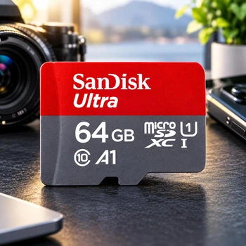 Карта памяти microSD 64Gb SanDisk Ultra class 10 UHS-I A1 + SD адаптер
