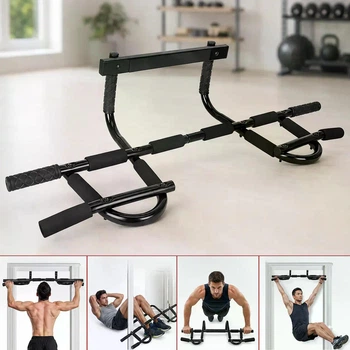 Домашний турник до 120 кг Door Gym Xtreme с установкой в дверной проём без сверления, тренажёр со стальной конструкцией и 12 рукоятками для подтягиваний и упражнений на дому