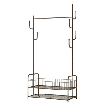 Вешалка напольная RIAS 8032 с полками и крючками 170x60x35 см Black (3_08760)