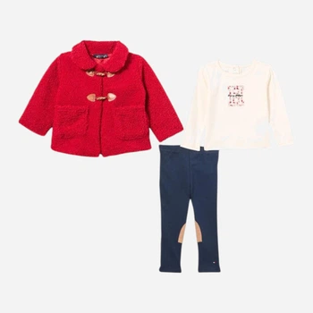 Детский комплект (пальто + лонгслив + штаны) для девочки Tommy Hilfiger 799843569 74 см Разноцветный (1159845465)