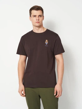 Футболка бавовняна довга чоловіча Polo Ralph Lauren 11773 2XL Коричнева (smt2000000048109)