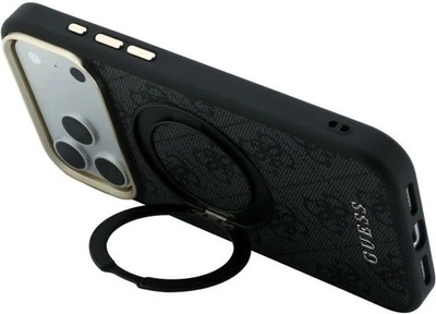Чохол для смартфона Guess Ring Stand 360 4G Classic Logo MagSafe для Apple iPhone 18 Pro / Apple iPhone 17 Pro Black (3666339654665)
