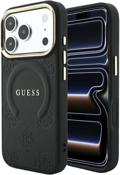Чохол для смартфона Guess Saffiano Peony & Ring MagSafe для Apple iPhone 18 Pro / Apple iPhone 17 Pro Black (3666339654504)