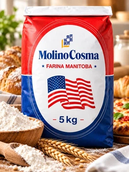 Борошно Манітоба Molino Cosma Farina Manitoba Tipo 0 5 кг професійне італійське пшеничне сильне високобілкове білок 14% з м’яких сортів пшениці для панеттоне паски хліба на заквасці піци фокачі бріоші круасанів чіабати багетів булочок HoReCa